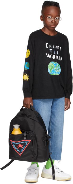 Kids Worldwide SSENSE Exclusive Kids Black 'Change The World' Long Sleeve T-Shirt