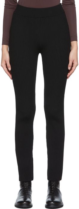 House of Dagmar Black Shiloh Split Hem Leggings