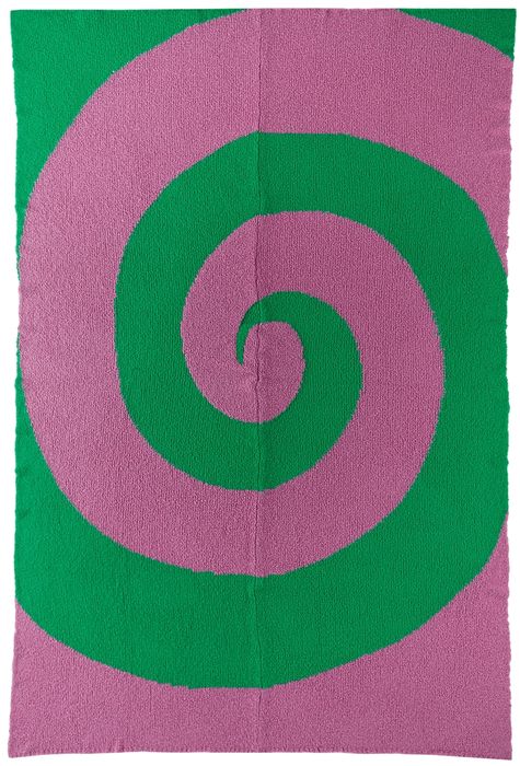 The Elder Statesman Green & Pink Swirl Blanket