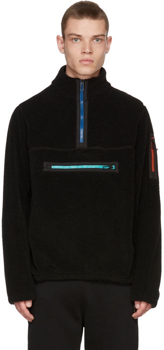 PS by Paul Smith Black Fleece Half-Zip Sweatshirt