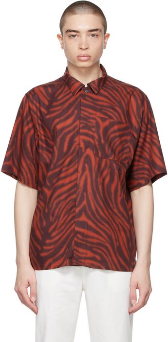 Tiger of Sweden Red & Burgundy Farson Shirt
