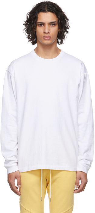 John Elliott White University Long Sleeve T-Shirt