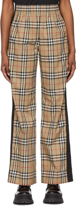Burberry Beige Cotton Vintage Check Trousers