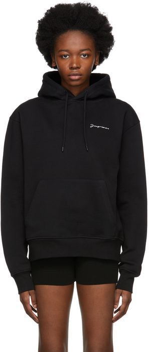 Jacquemus Black 'Le Sweatshirt Brodé' Hoodie