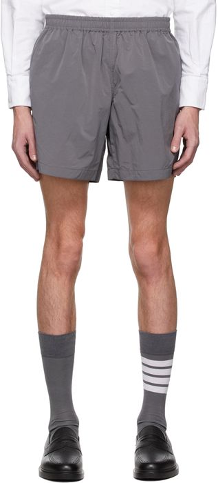 Thom Browne Grey Nylon High Density Tech Shorts