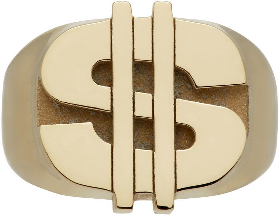 Established Gold Dollar Sign Ring