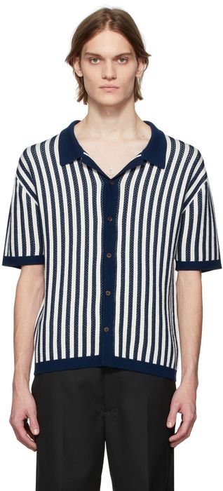 King & Tuckfield SSENSE Exclusive Navy & White Camp Shirt