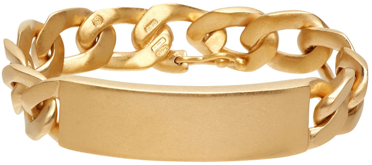 Maison Margiela Gold Semi-Polished Chain ID Bracelet