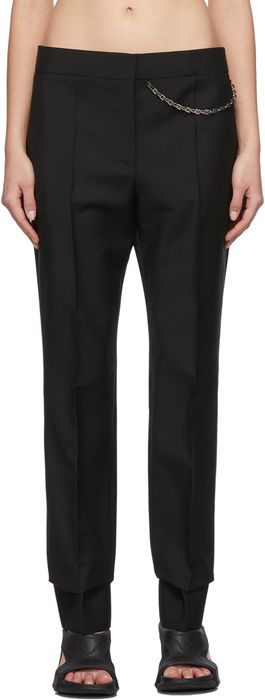 Givenchy Black Wool & Mohair Chain Trousers