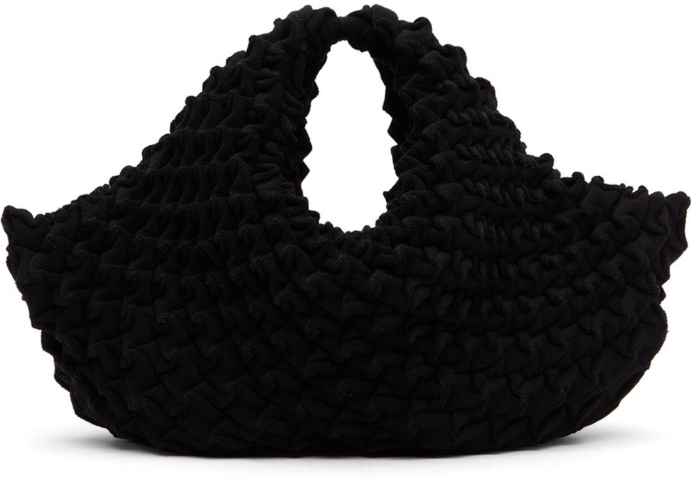 Issey Miyake Black Shell Knit Bag