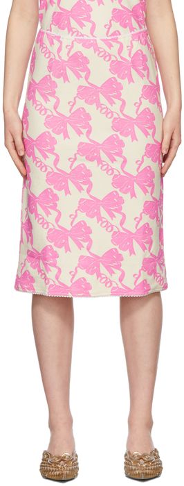 Maisie Wilen Pink & Beige Contender Mid-Length Skirt