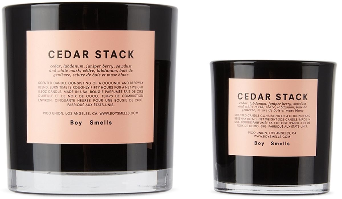 Boy Smells Cedar Stack Twin Candle Set