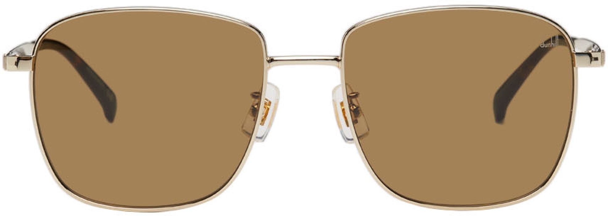 Dunhill Gold Square-Framed Sunglasses