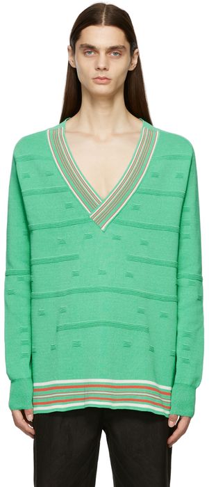Kiko Kostadinov SSENSE Exclusive Green Stretton Knit Sweater