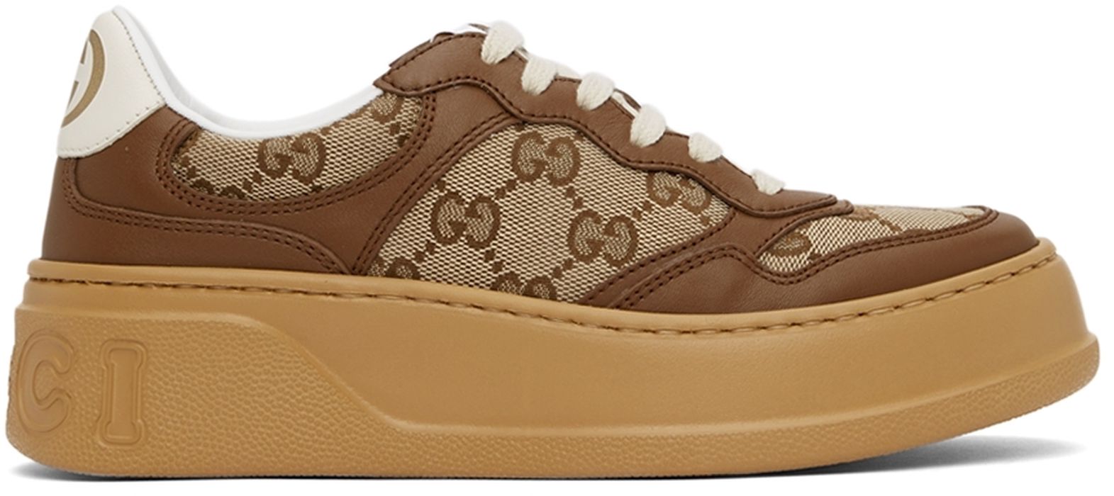 Gucci Beige & Brown GG Sneakers