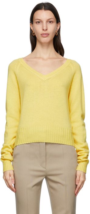 Sportmax Yellow Fatuo V-Neck Sweater