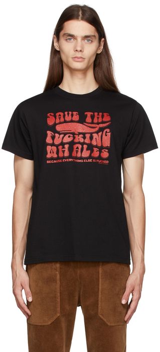 Phipps Black 'Save The Fucking Whales' T-Shirt