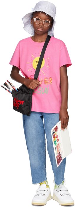 Kids Worldwide SSENSE Exclusive Kids Pink Graphic 'Power The Sun' T-Shirt