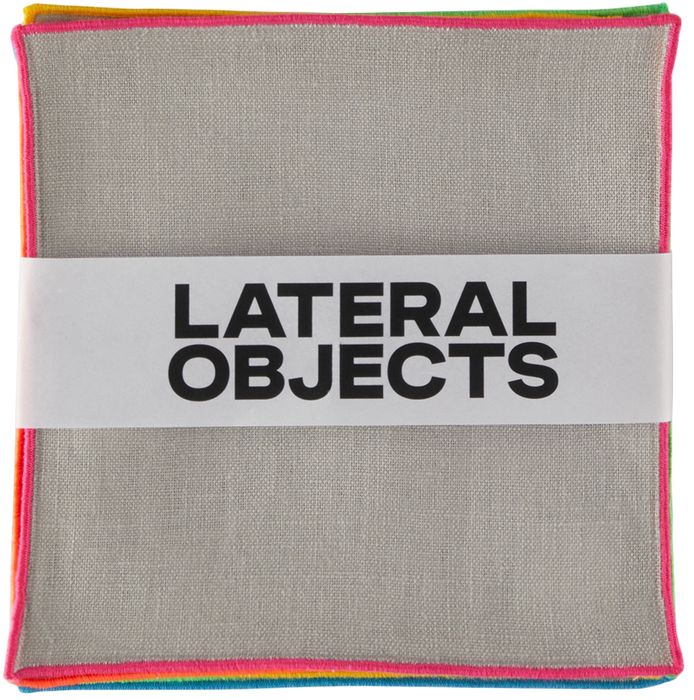 Lateral Objects Grey Frame Cocktail Napkin Set