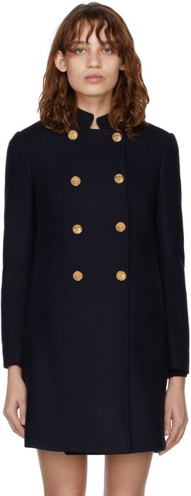 RED Valentino Navy Double-Breasted Coat