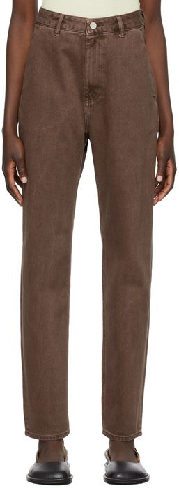 AMOMENTO SSENSE Exclusive Brown Curved Outseam Jeans