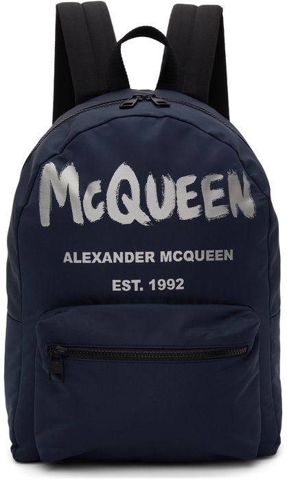 Alexander McQueen Navy & Grey Metropolitan Backpack