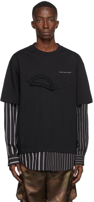 Feng Chen Wang Black Shirting Paneled Sweatshirt