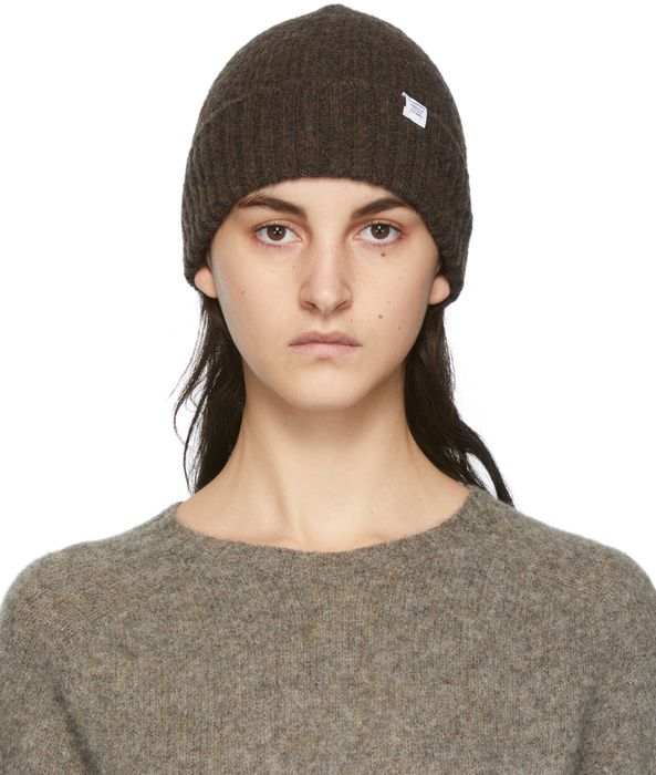 Norse Projects Khaki Brushed Lambswool Beanie