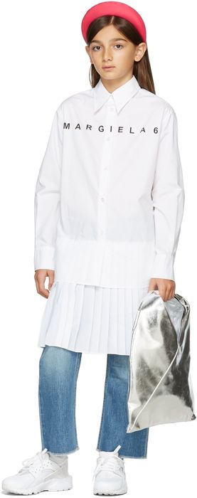 MM6 Maison Margiela Kids White Button-Up Shirt Dress