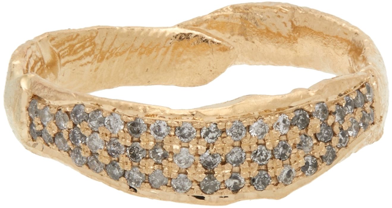 Alice Waese Gold & Grey Diamond Norma Ring