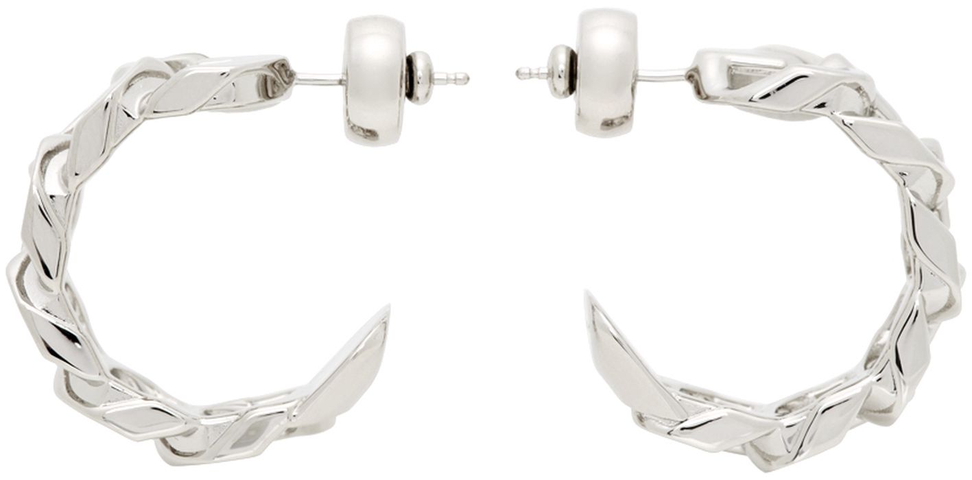 Givenchy Silver G Chain Hoop Earrings