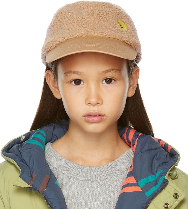 Bobo Choses Kids Tan & Pink Sherpa Color Block Cap