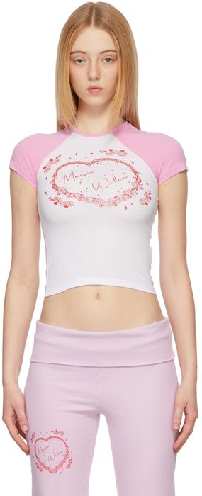 Maisie Wilen White & Pink Slinky T-Shirt