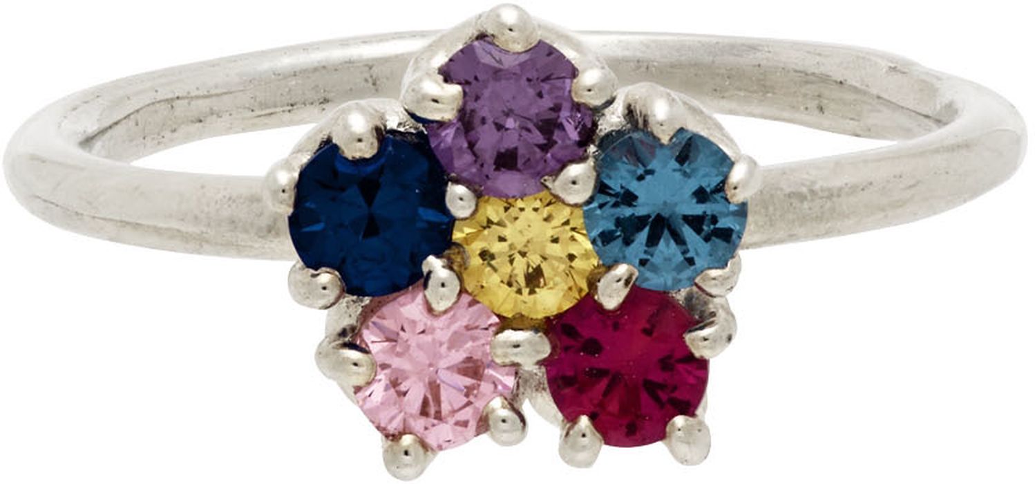 Alexandre Bergeron SSENSE Exclusive Silver & Multicolor Fruity Flower Ring