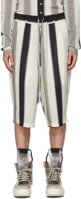 Rick Owens Grey Stripe Bela Pods Shorts