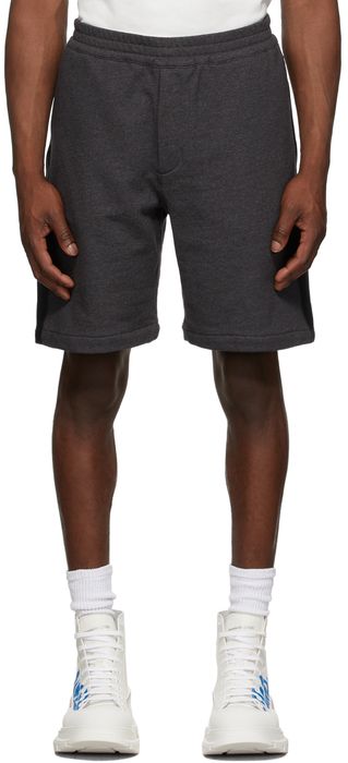 Alexander McQueen Grey Selvedge Logo Tape Shorts