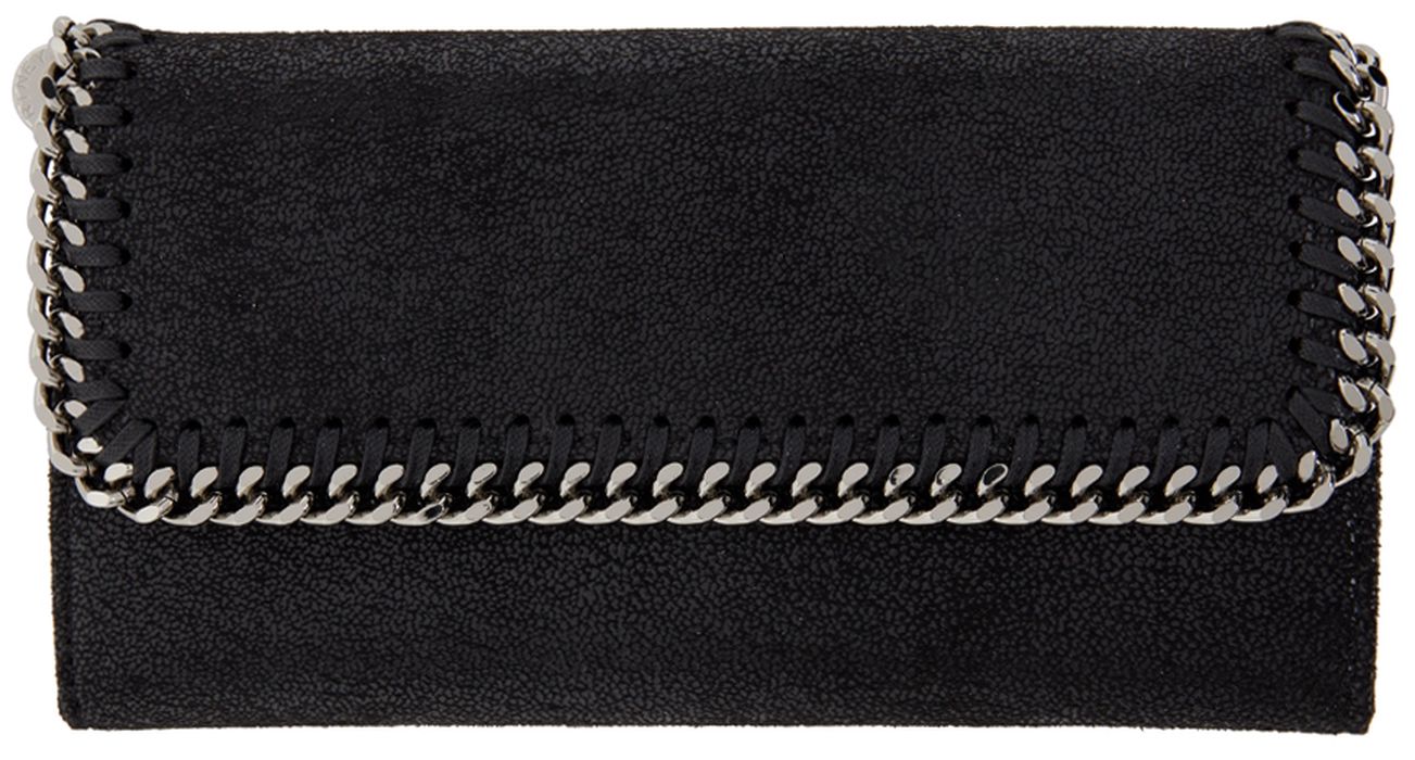 Stella McCartney Black Falabella Continental Wallet