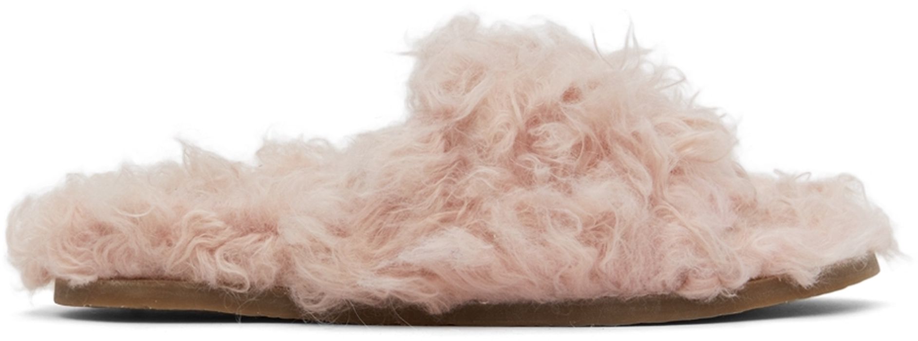 RED Valentino Pink Furry Slides