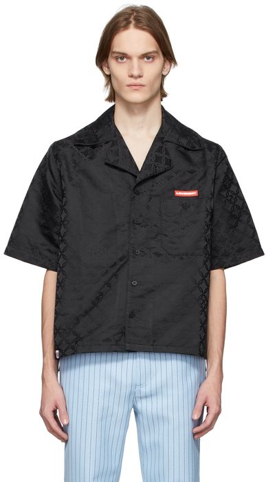 Charles Jeffrey Loverboy Black Jacquard Short Sleeve Shirt