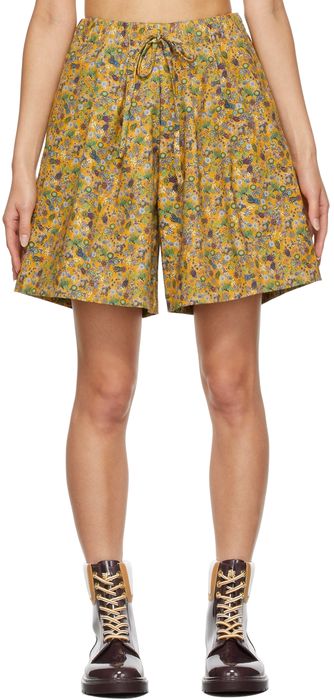 Kika Vargas Yellow Floral Eloise Shorts