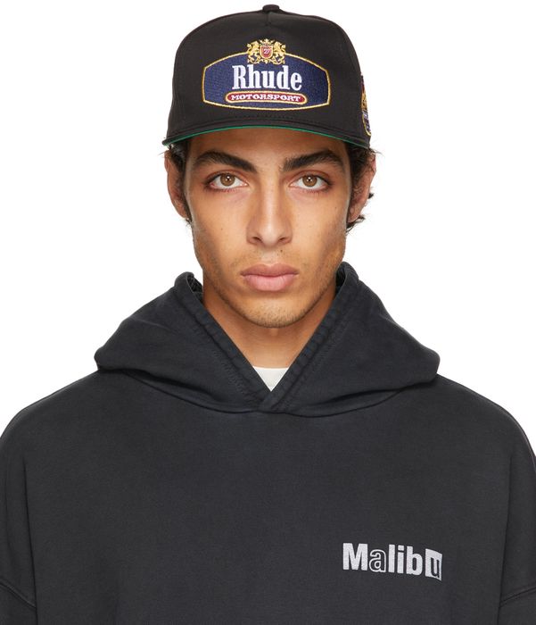 Rhude Black Racing Crest Cap