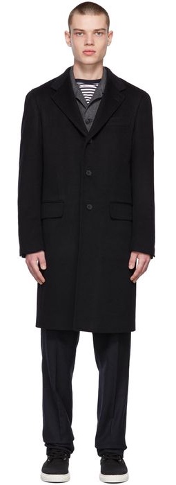 Ring Jacket Navy Wool & Cashmere Coat