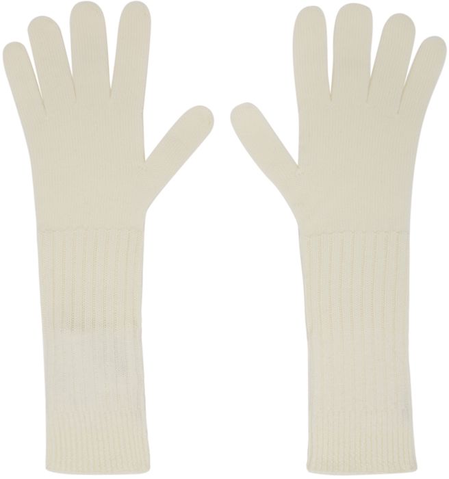 Jil Sander SSENSE Exclusive Off-White Wool Gloves