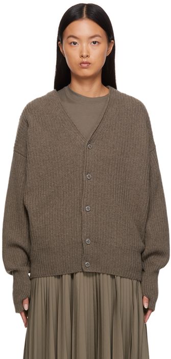 Moncler Genius Taupe Cashmere & Wool Cardigan