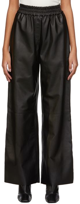 The Mannei Black Leather Shotts Trousers