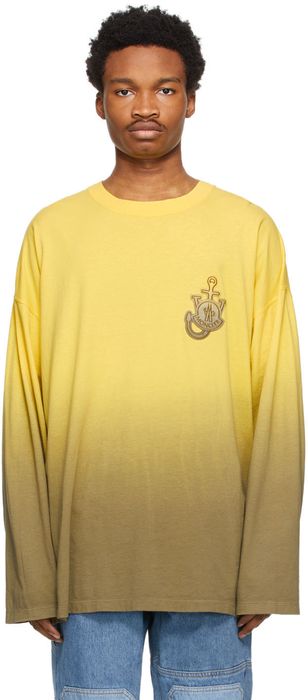 Moncler Genius 1 Moncler JW Anderson Yellow Tie-Dye Long Sleeve T-Shirt
