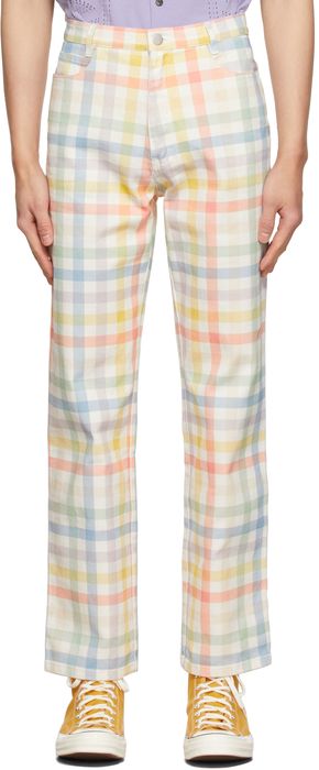 Double Rainbouu Multicolor Plaid Party Trousers