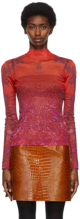 Givenchy Red Second Skin Printed Blouse