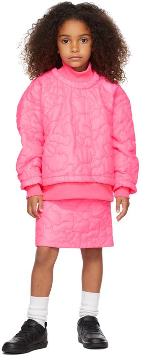 CRLNBSMNS Kids Pink Quilted Sweater