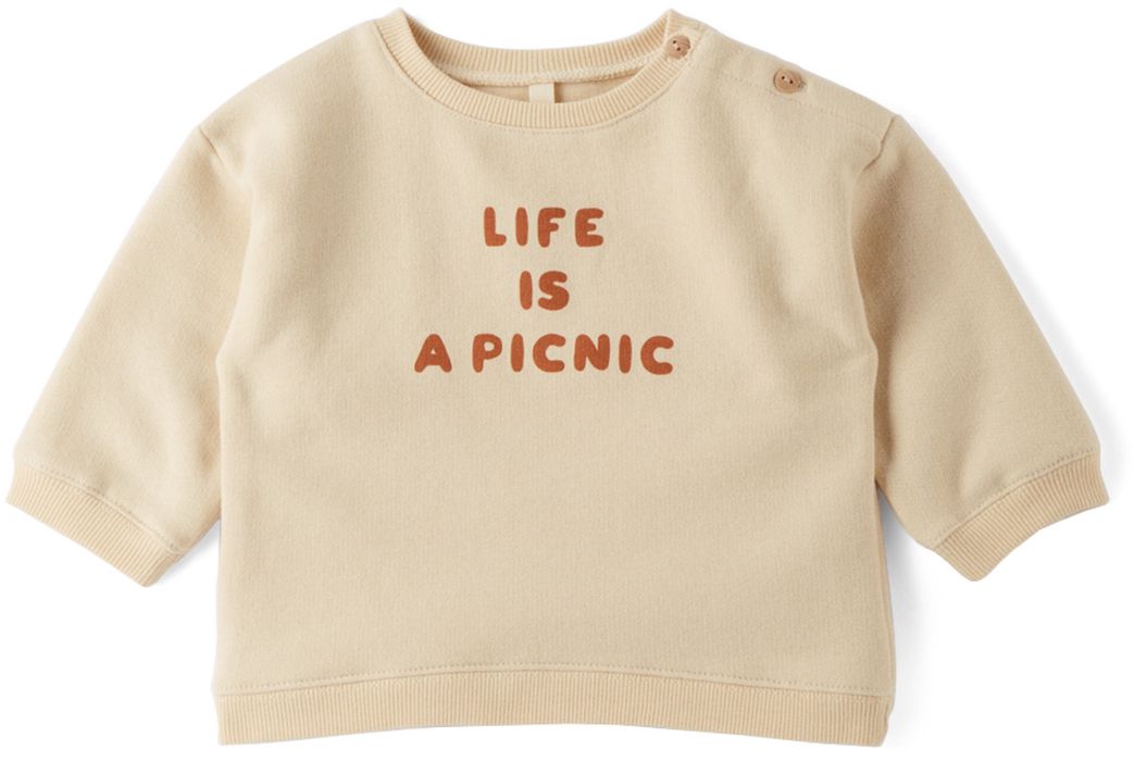 Organic Zoo Baby Beige 'Life Is A Picnic' Sweatshirt